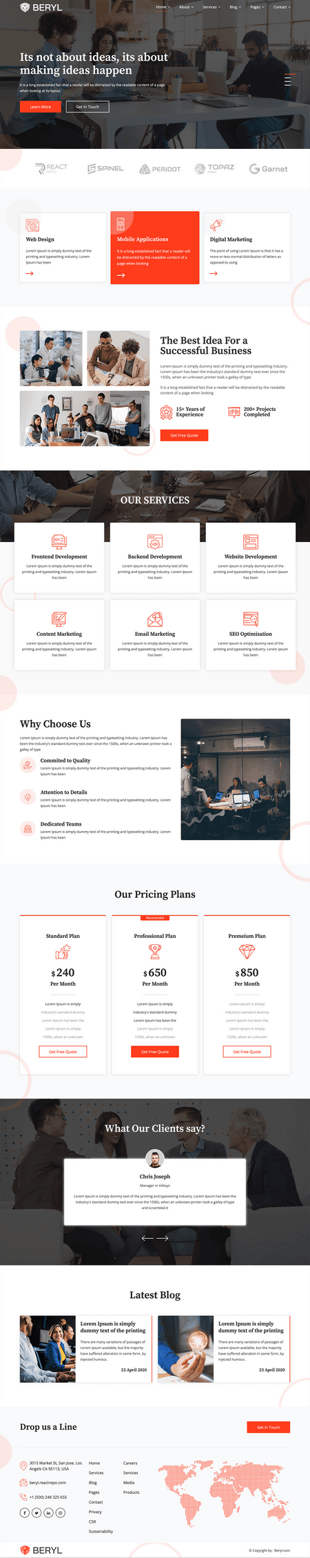 Beryl - Agency/Corporate HTML5 Template Image 1